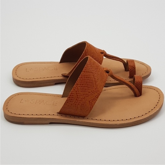 L*Space toe loop British Tan leather Sandals NWOB size 37 - Picture 7 of 10